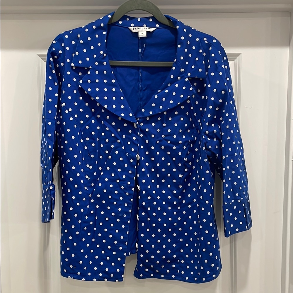 Pendleton Blue Polka Dot top